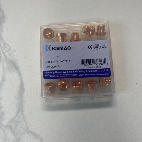 20 in Box Kemao PT31 Plasma Cutting Tips Electrodes Nozzles *FAST SHIPPING* - Picture 6 of 10
